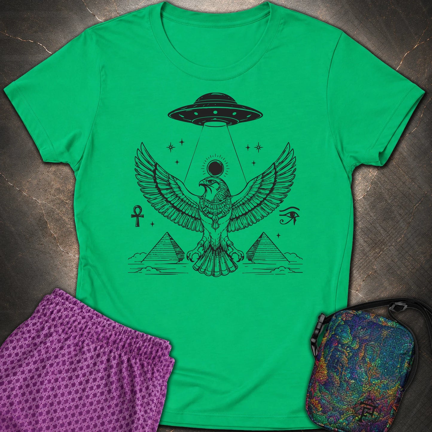 Shadow Falcon Under Alien Light - Shadow Falcon Under Alien Light Womens T-Shirt - Irish Green