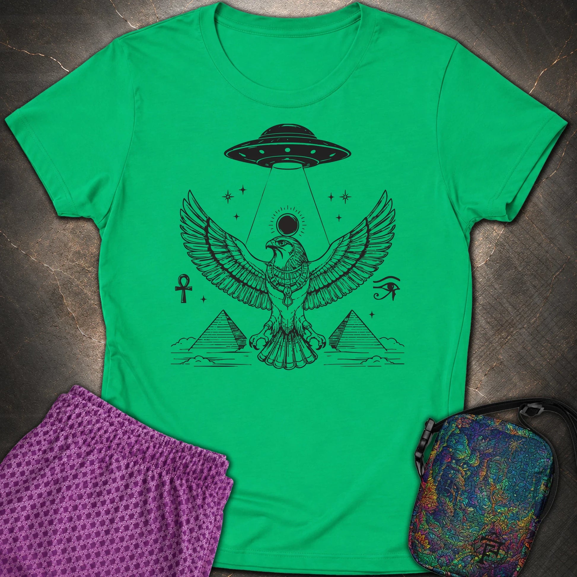 Shadow Falcon Under Alien Light - Shadow Falcon Under Alien Light Womens T-Shirt - Irish Green