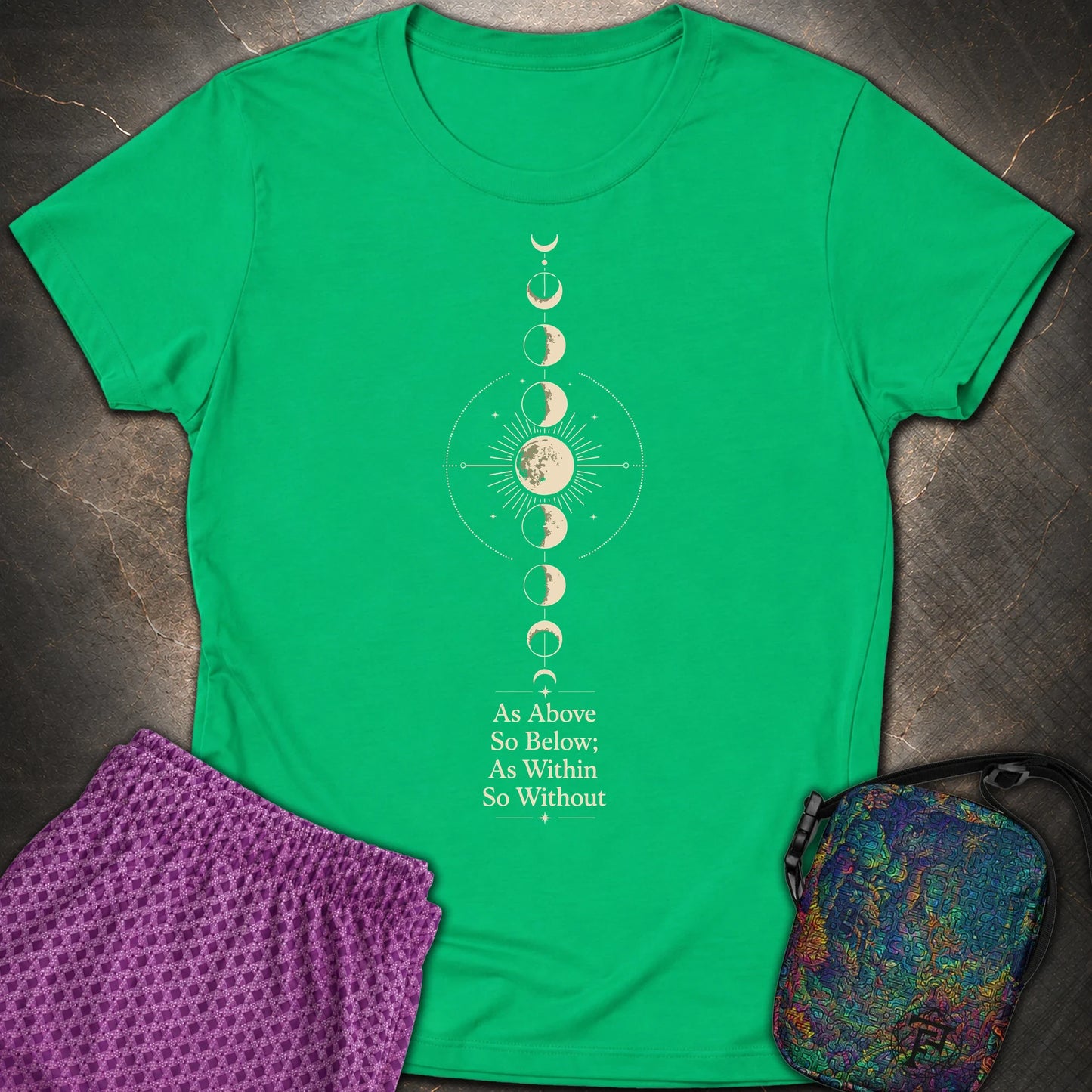 As Above So Below Moon - As Above So Below Moon Womens T-Shirt - Irish Green