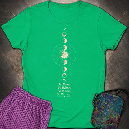 As Above So Below Moon - As Above So Below Moon Womens T-Shirt - Irish Green