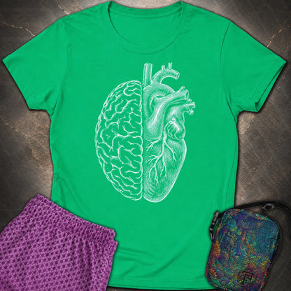 Heart Brain - Heart Brain Womens T-Shirt - Irish Green