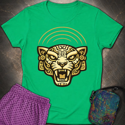 Mayan Jaguar - Mayan Jaguar Womens T-Shirt - Irish Green