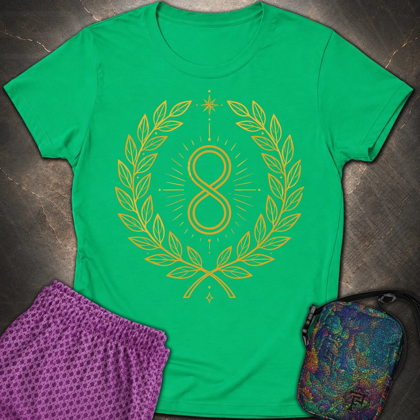 888 Infinity Wreath Unisex Womens T-Shirt - 888 Infinity Wreath Unisex Womens T-Shirt - Irish Green
