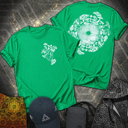 Mushroom Heart Mushroom Iris 2 Sided T-Shirt - Mushroom Heart Mushroom Iris 2 Sided T-Shirt - Irish Green
