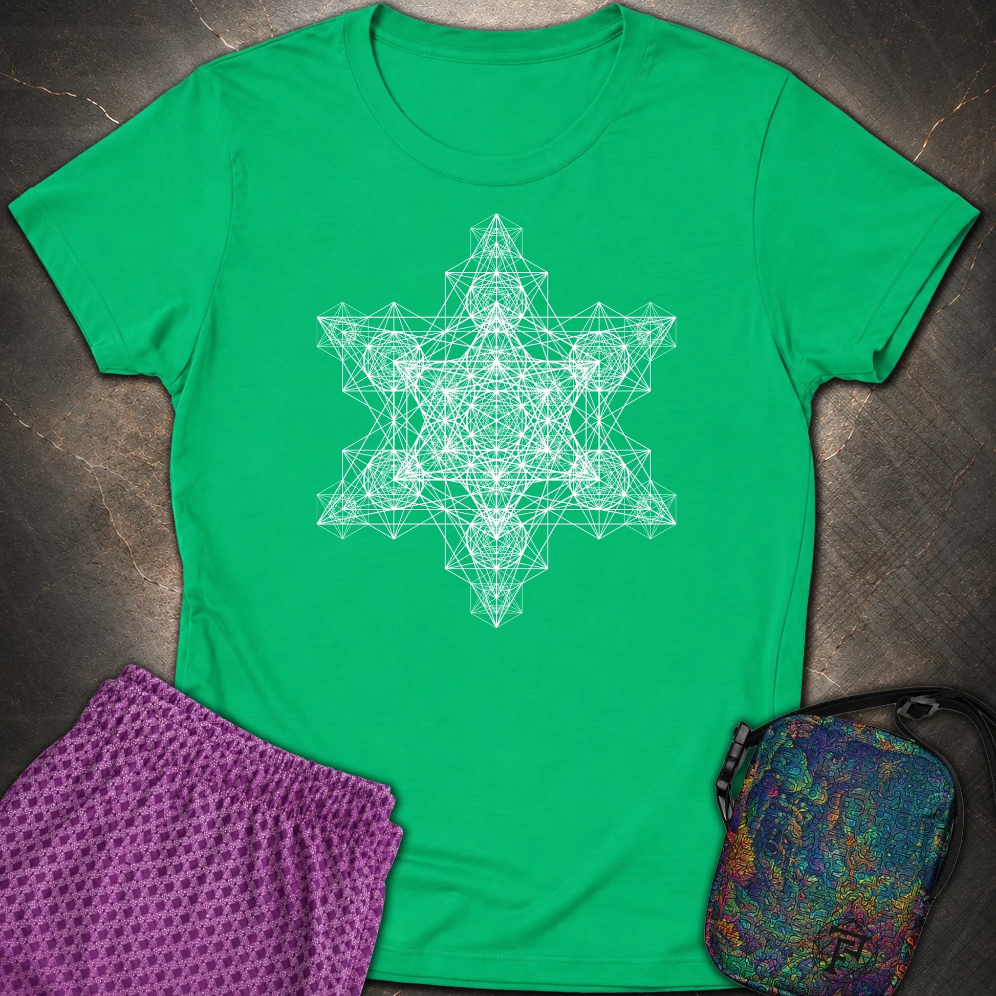 Metatron Fractal Star Women's T-shirt - Metatron Fractal Star Women's T-shirt - Irish Green