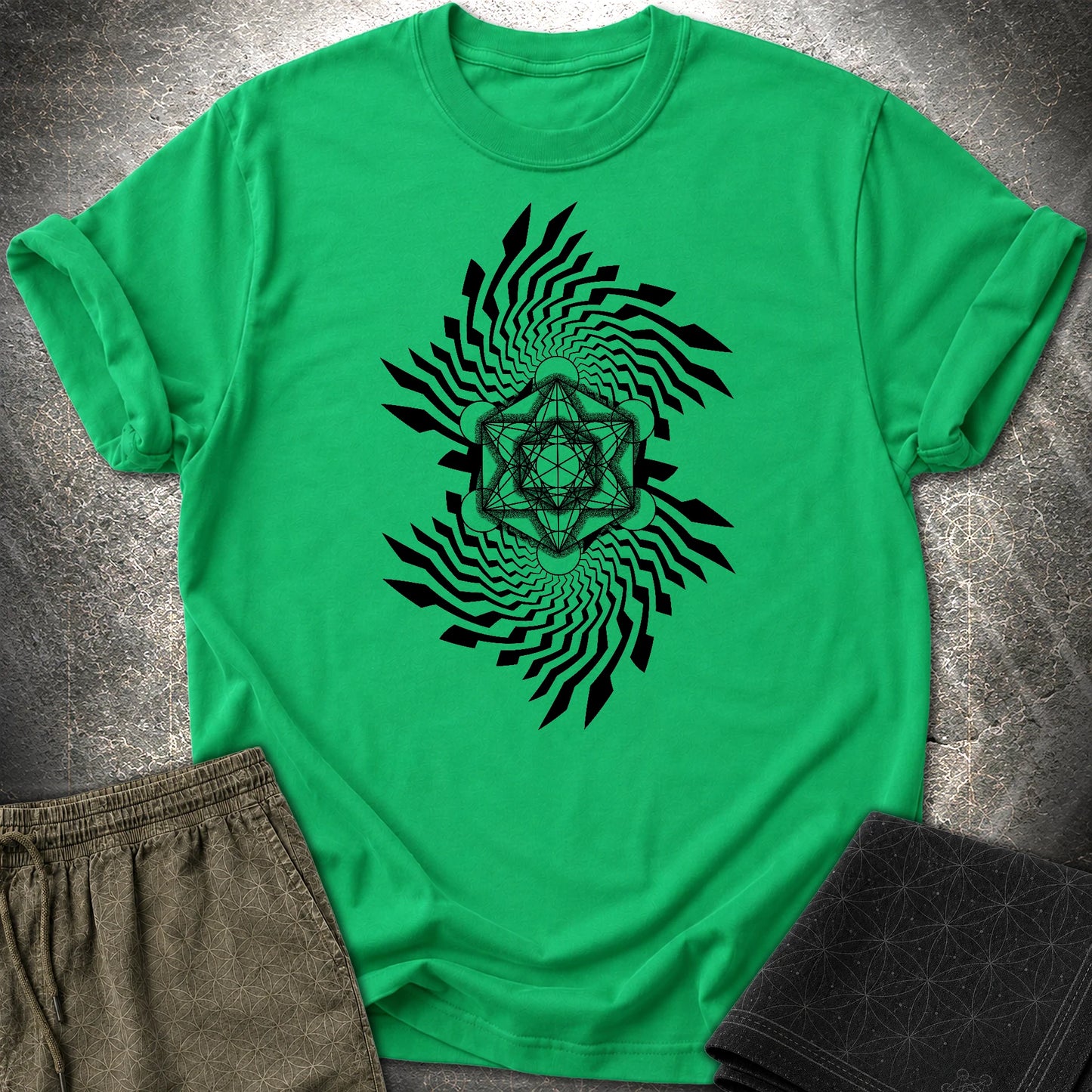 Spiral Metatron T-Shirt - Spiral Metatron T-Shirt - Irish Green
