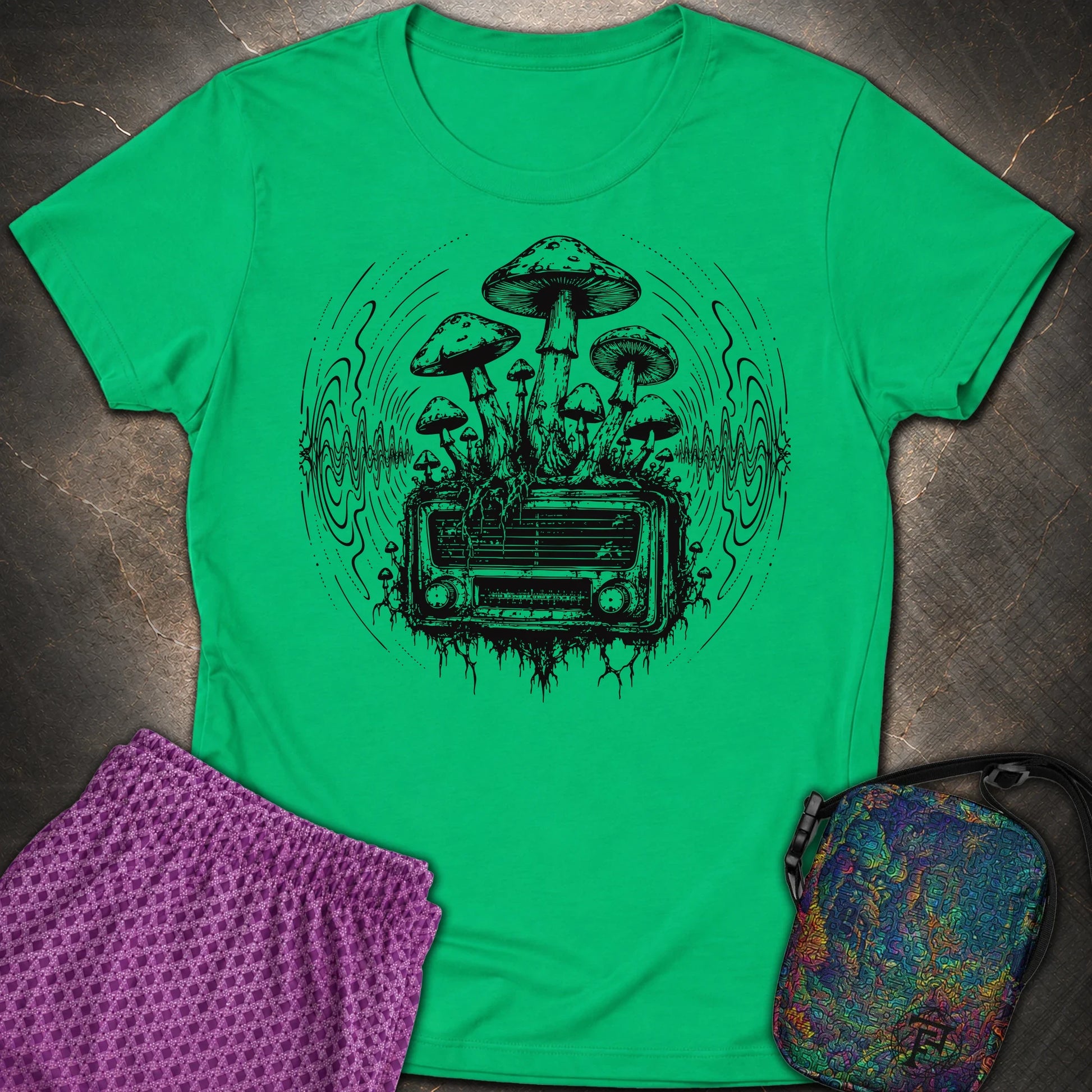 Mushroom Radio - Mushroom Radio Womens T-Shirt - Irish Green