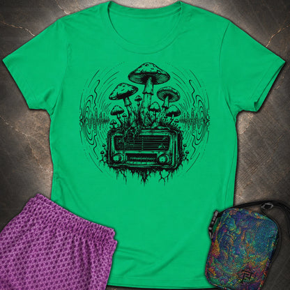 Mushroom Radio - Mushroom Radio Womens T-Shirt - Irish Green