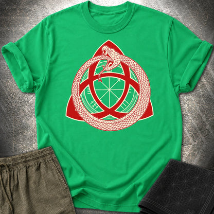 Triquetra Ouroboros T-Shirt - Triquetra Ouroboros T-Shirt - Irish Green