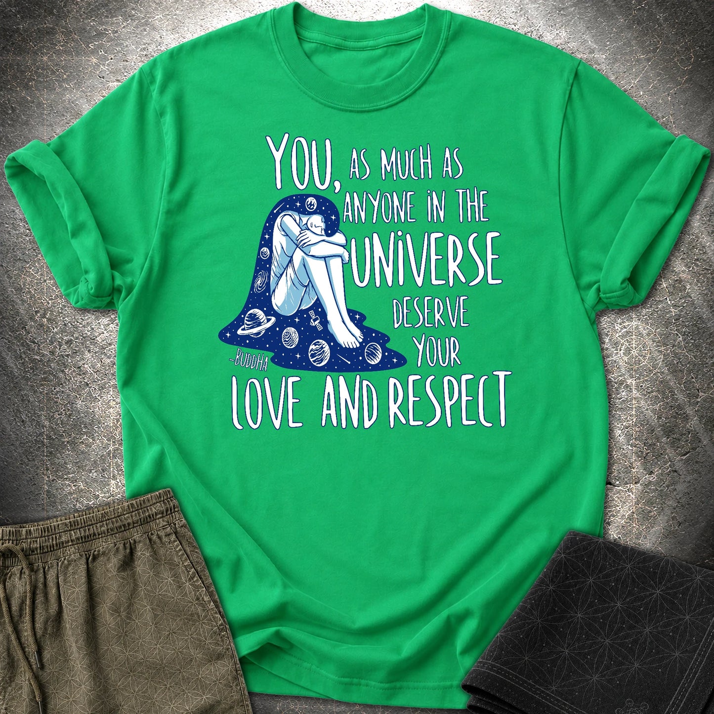 Buddha Love and Respect T-Shirt - Buddha Love and Respect T-Shirt - Irish Green