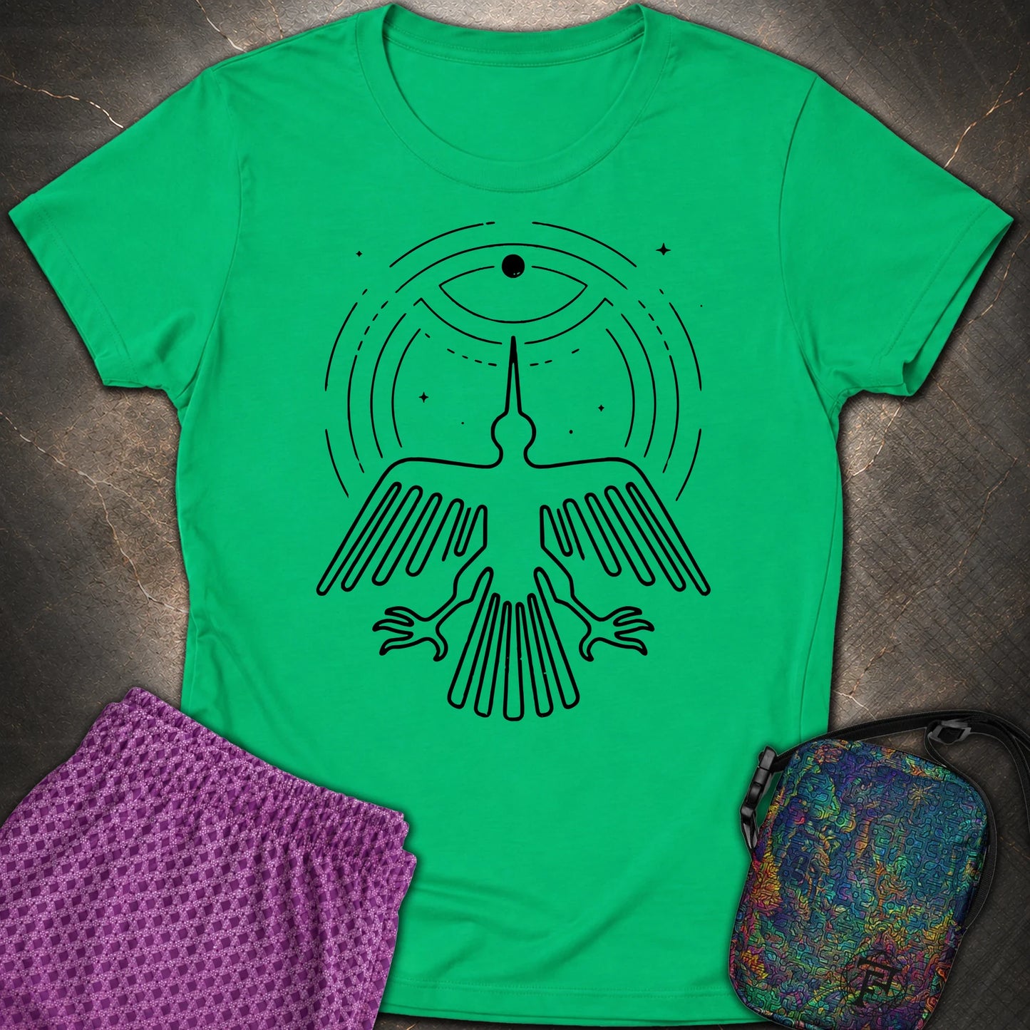 Geoglif Ptaka Biale - Geoglif Ptaka Biale Womens T-Shirt - Irish Green