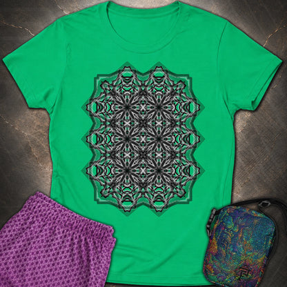 Monochrome Geometric Nexus - Monochrome Geometric Nexus Womens T-Shirt - Irish Green