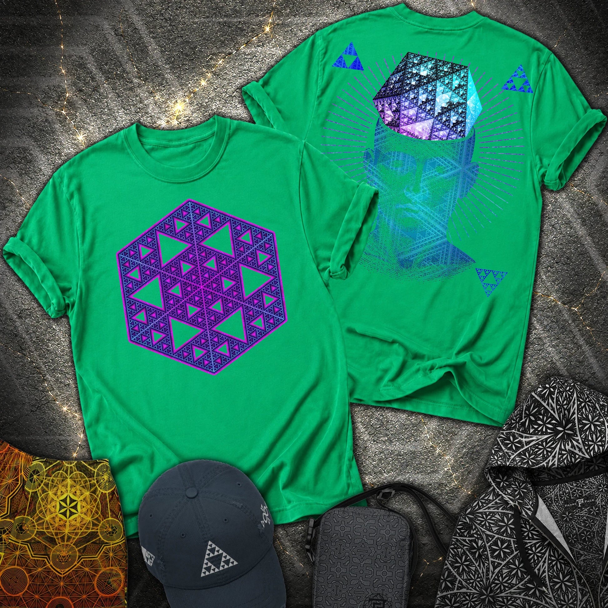 The Mathematitian Sierpinski Star 2 Sided T-Shirt - The Mathematitian Sierpinski Star 2 Sided T-Shirt - Irish Green