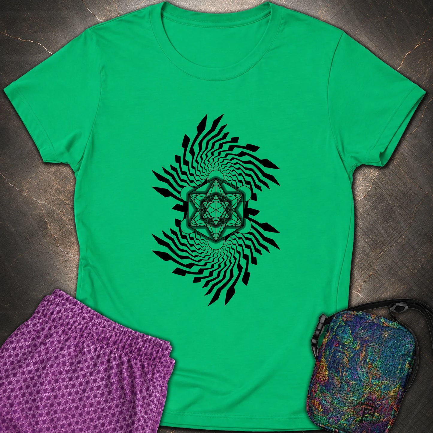 Spiral Metatron T-Shirt - Spiral Metatron Womens T-Shirt - Irish Green