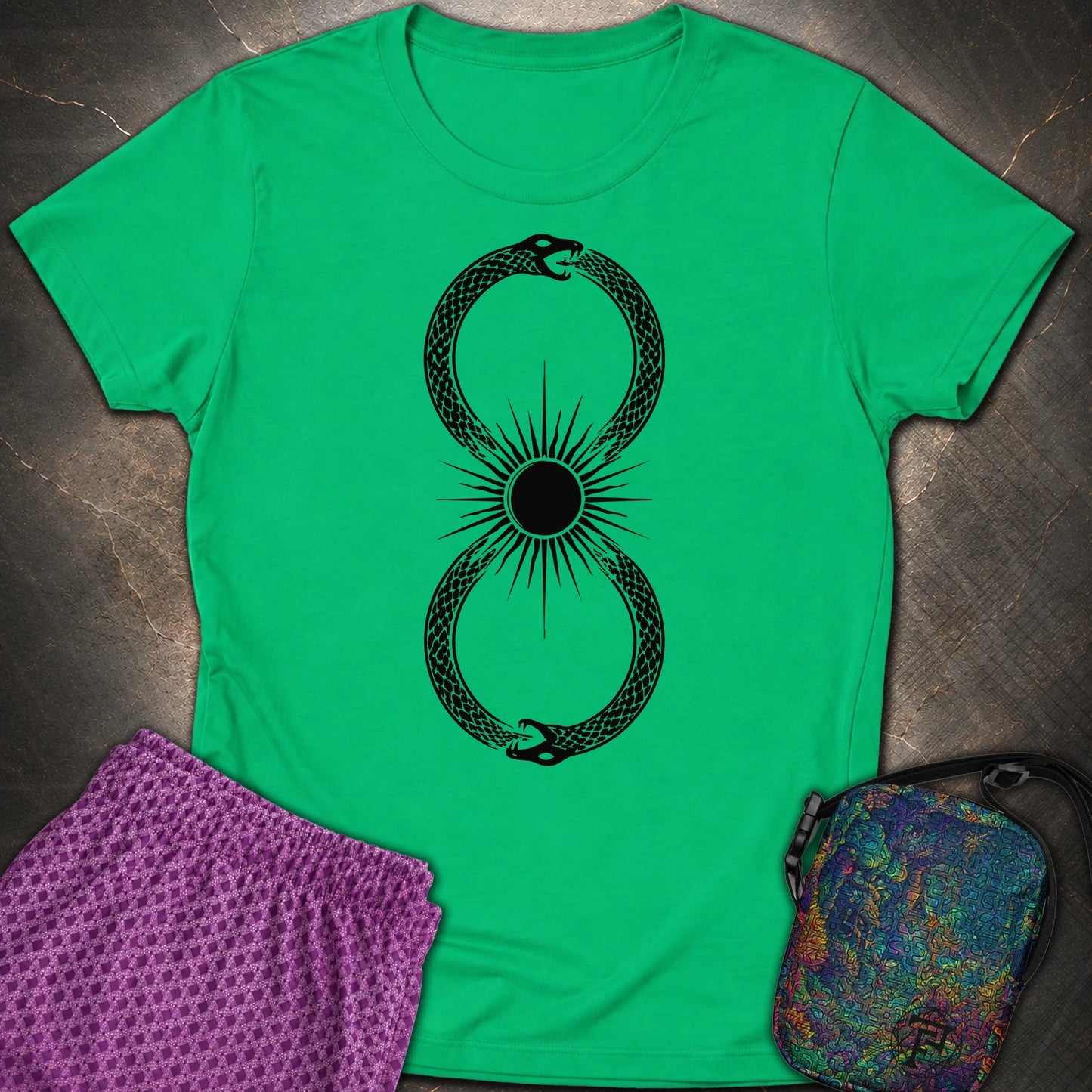 Ouroboros Sun - Ouroboros Sun Womens T-Shirt - Irish Green