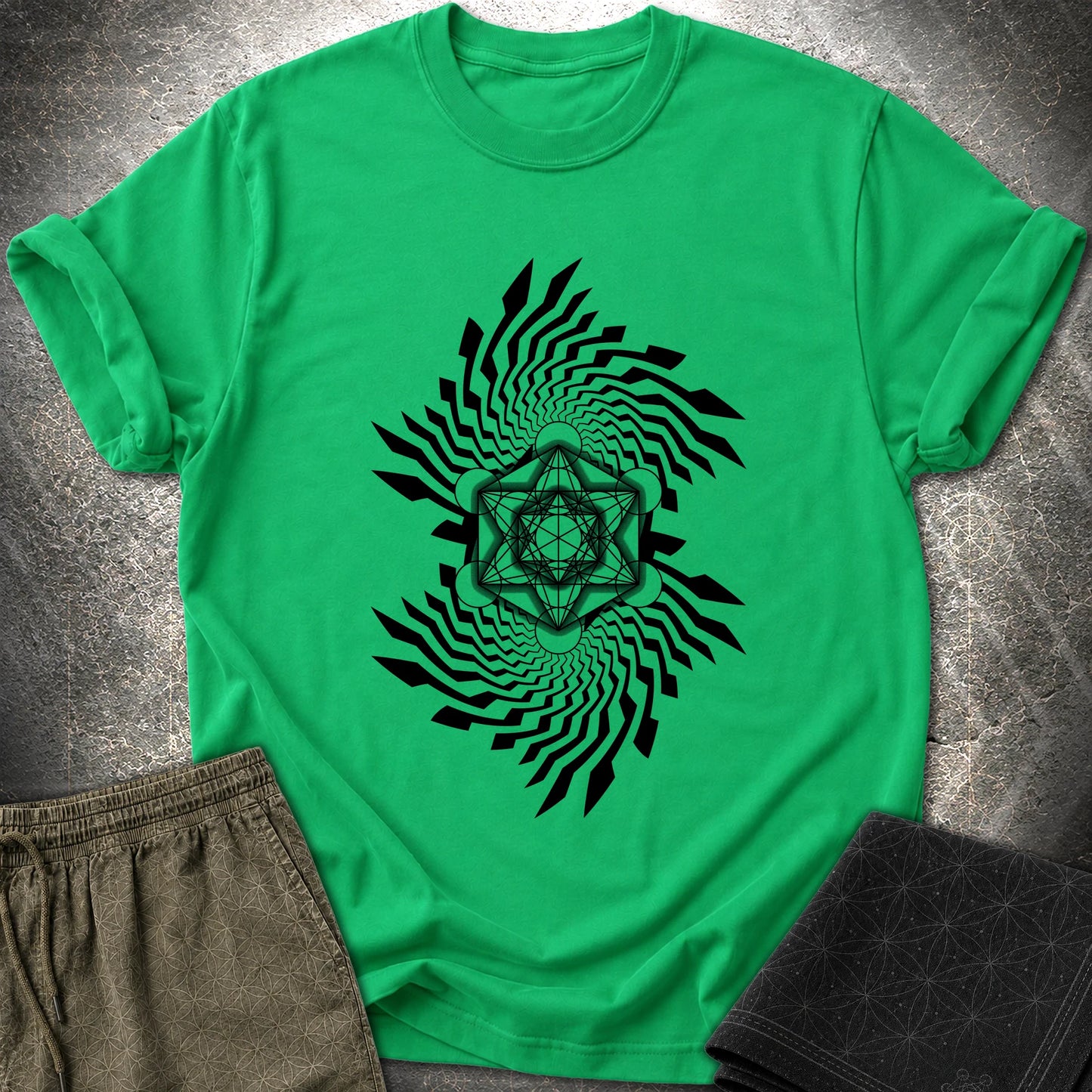 Spiral Metatron T-Shirt - Spiral Metatron T-Shirt - Irish Green