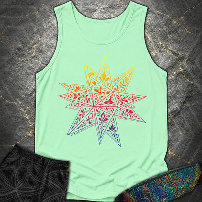 Colorful Stellated Dodecahedron - Colorful Stellated Dodecahedron Comfort Tank Top - Island Reef