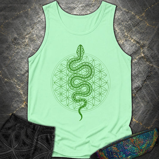 Flower of Life Serpent Comfort Tank Top - Flower of Life Serpent Comfort Tank Top - Island Reef