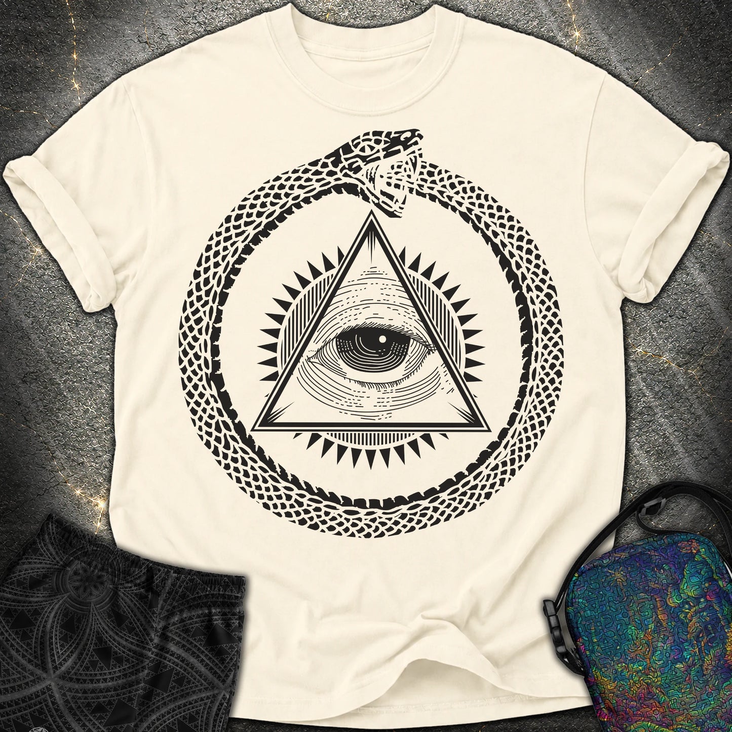 Ouroboros Eye of Providence - Ouroboros Eye of Providence Comfort T-Shirt - Ivory