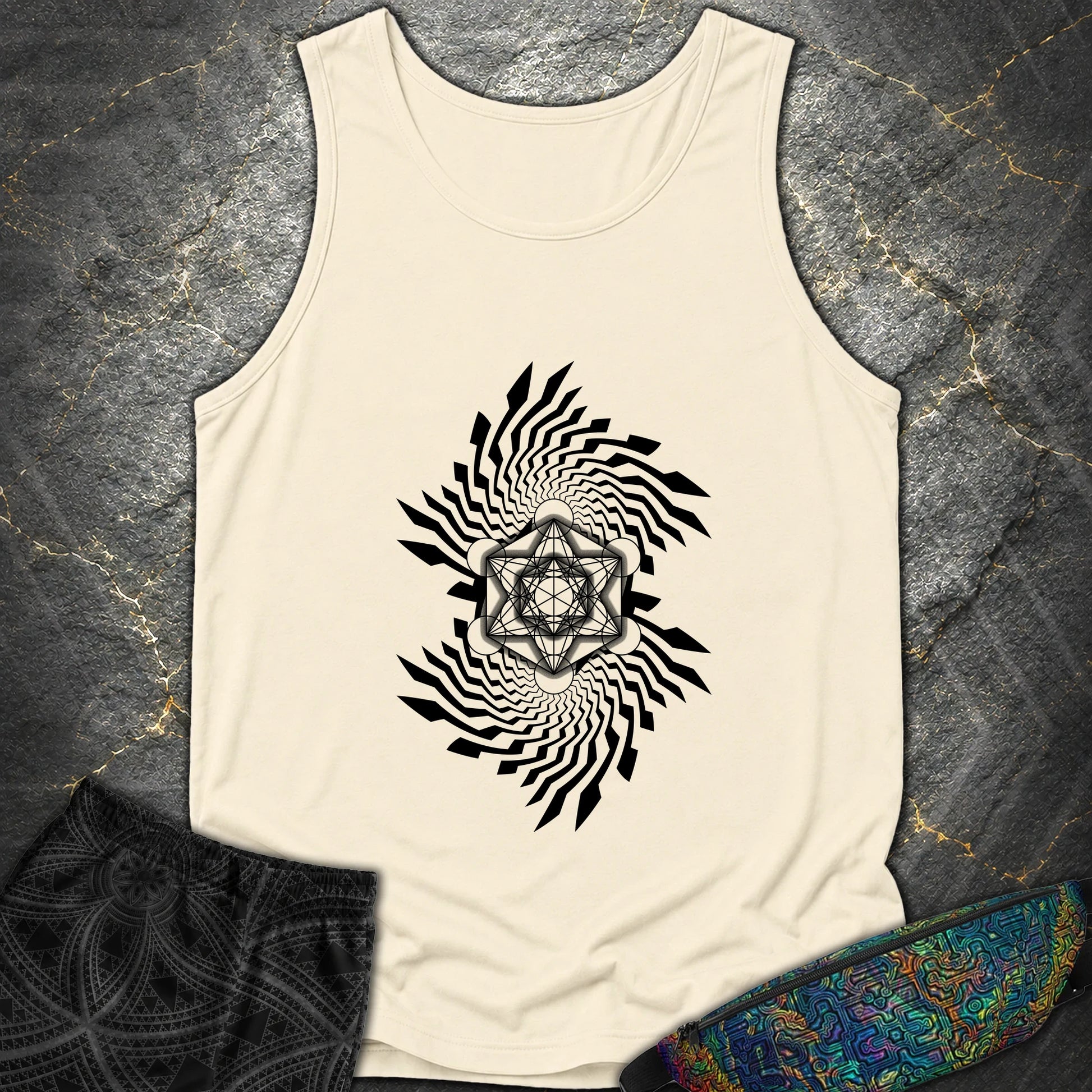 Spiral Metatron T-Shirt - Spiral Metatron Comfort Tank Top - Ivory