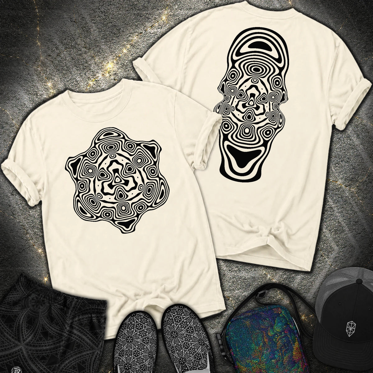 Mind Blown Black 2 Sided Comfort T-Shirt - Mind Blown Black 2 Sided Comfort T-Shirt - Ivory