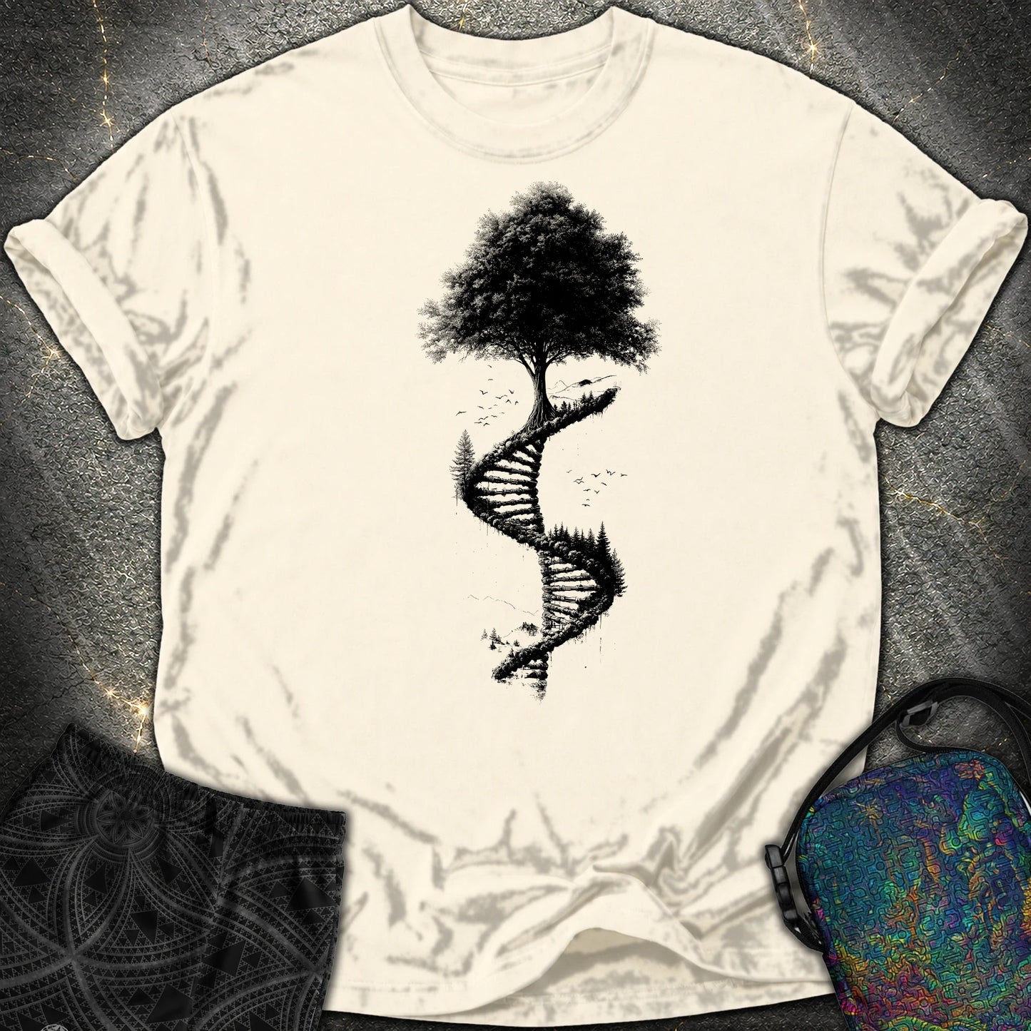 Tree of Life DNA Double Helix Comfort T-Shirt - Tree of Life DNA Double Helix Comfort T-Shirt - Ivory