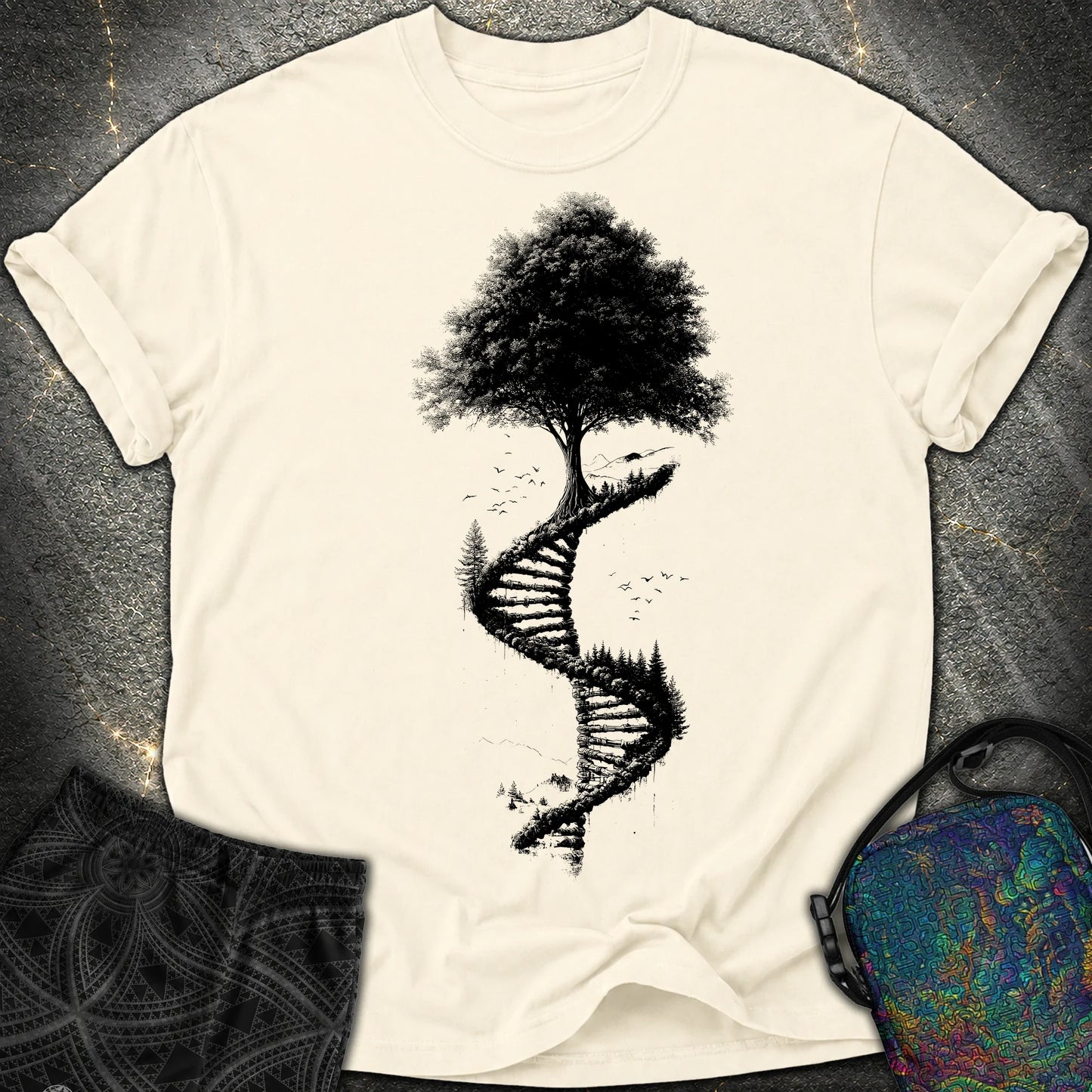 Tree of Life DNA Double Helix Comfort T-Shirt - Tree of Life DNA Double Helix Comfort T-Shirt - Ivory