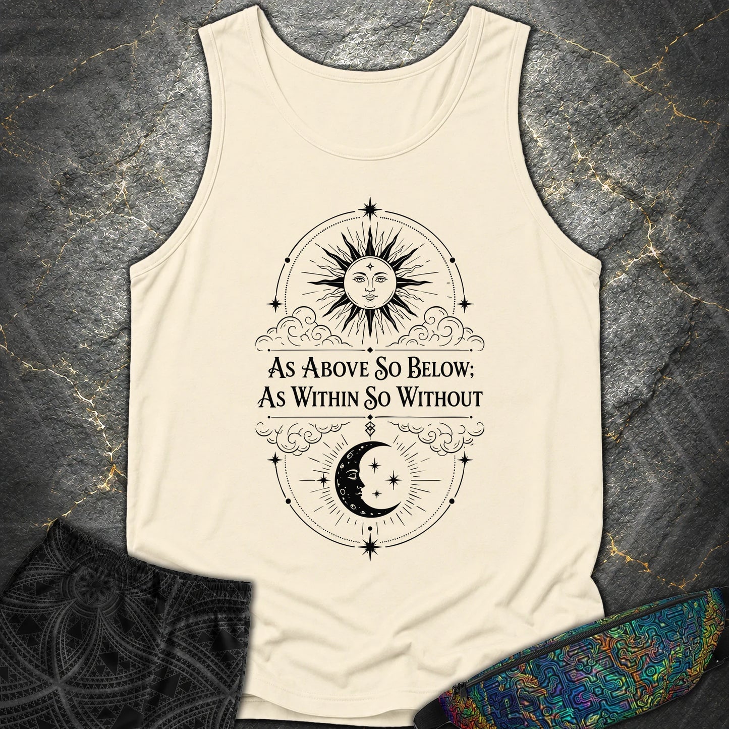 As Above So Below Sun Moon - As Above So Below Sun Moon Comfort Tank Top - Ivory