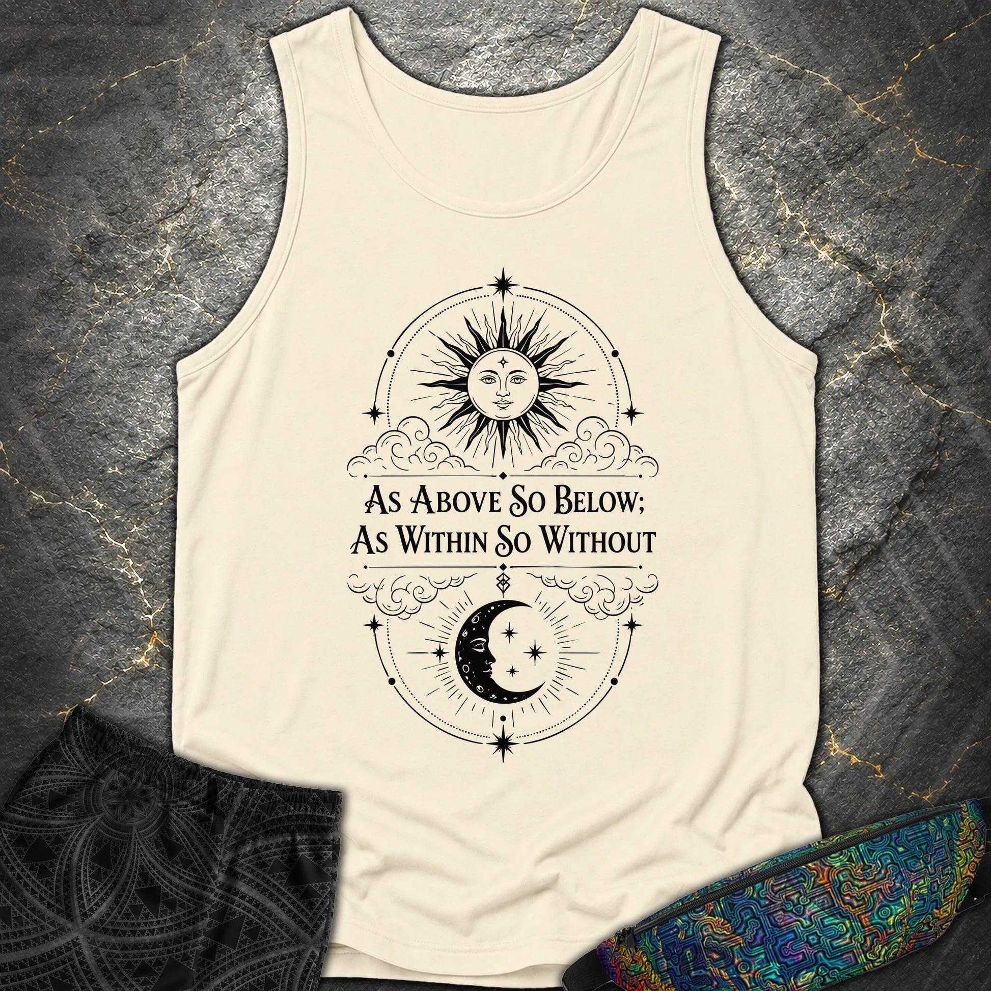 As Above So Below Sun Moon - As Above So Below Sun Moon Comfort Tank Top - Ivory