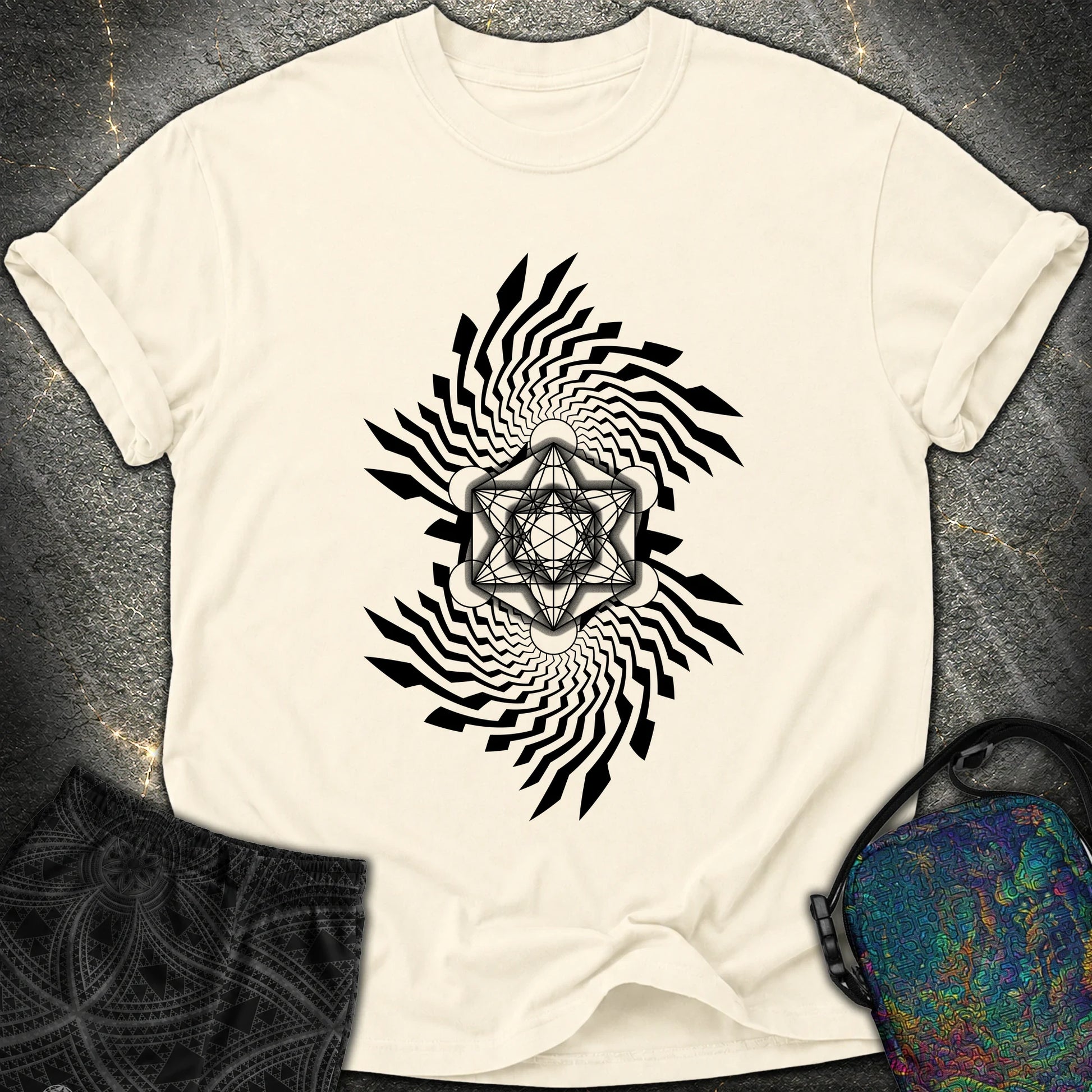 Spiral Metatron T-Shirt - Spiral Metatron Comfort T-Shirt - Ivory