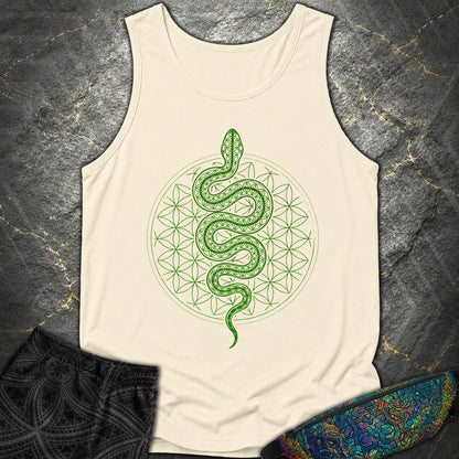 Flower of Life Serpent Comfort Tank Top - Flower of Life Serpent Comfort Tank Top - Ivory
