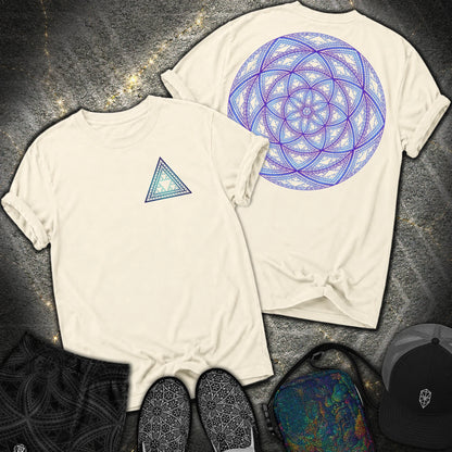 Sierpinski Seed Of Life 2 Sided Comfort T-Shirt - Sierpinski Seed Of Life 2 Sided Comfort T-Shirt - Ivory
