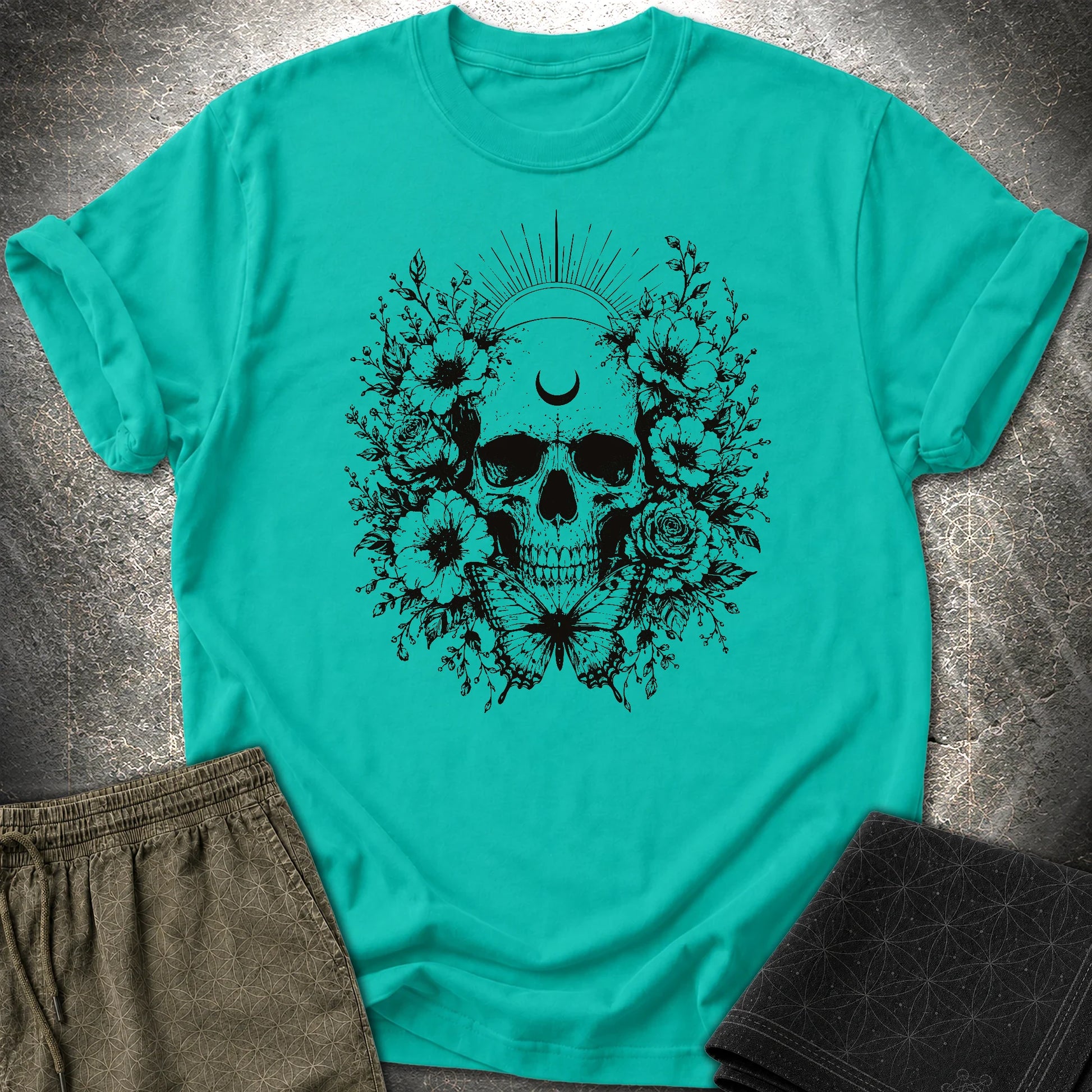 Moon Phases Moth - Moon Phases Moth T-Shirt - Jade Dome