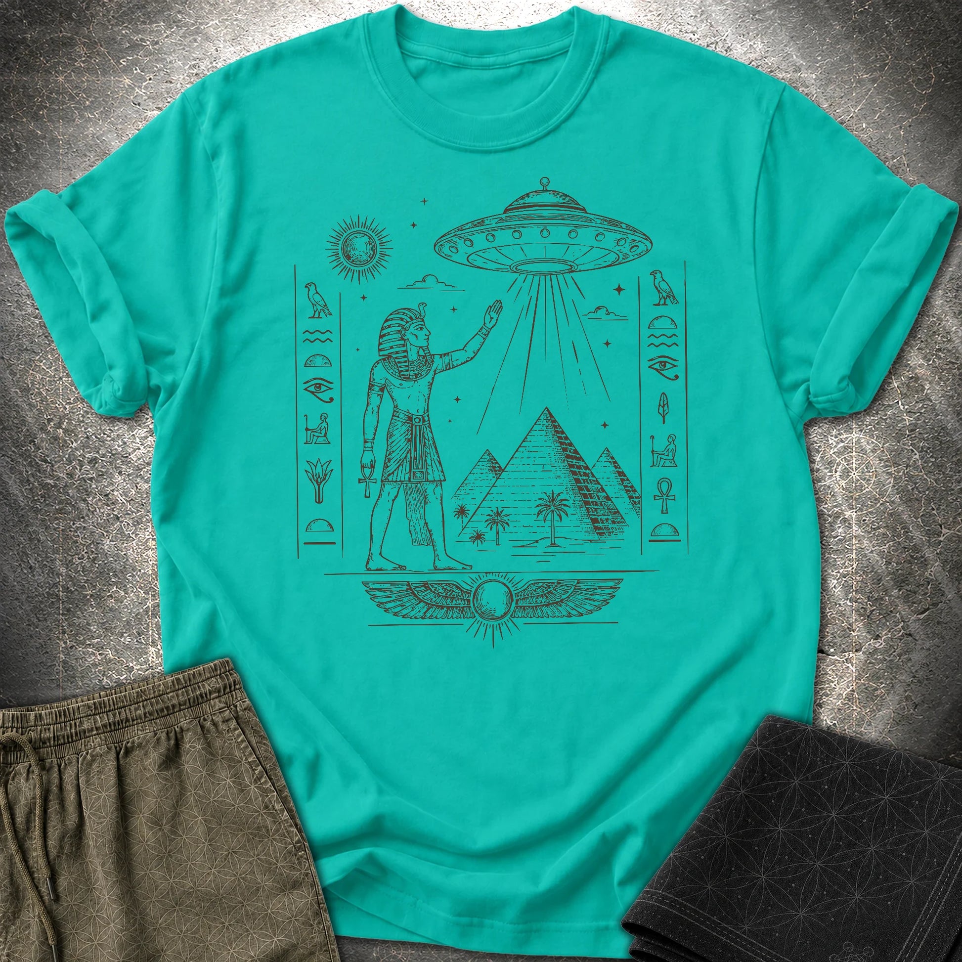 Pharaoh Beneath the Star Vessel - Pharaoh Beneath the Star Vessel T-Shirt - Jade Dome