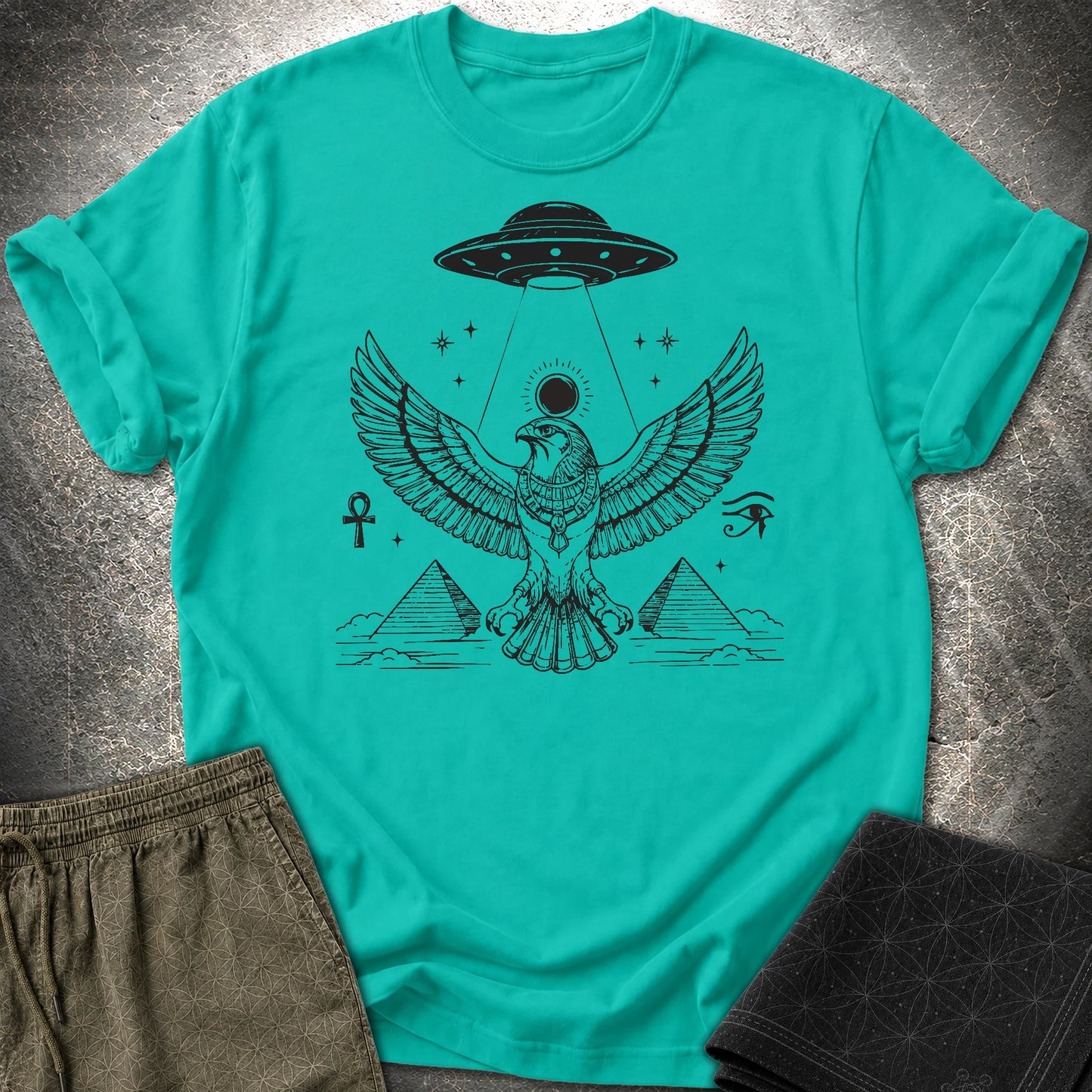 Shadow Falcon Under Alien Light - Shadow Falcon Under Alien Light T-Shirt - Jade Dome