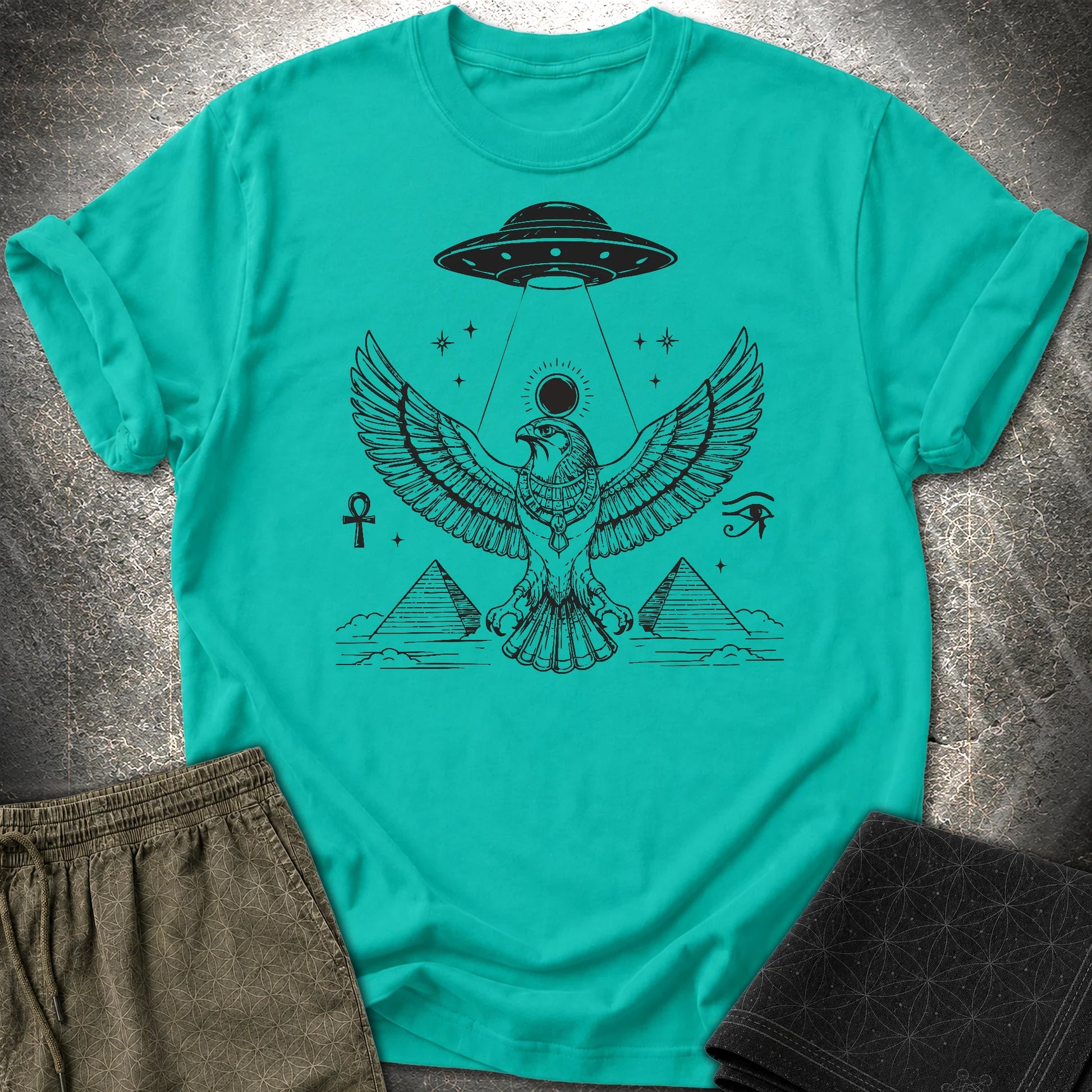 Shadow Falcon Under Alien Light - Shadow Falcon Under Alien Light T-Shirt - Jade Dome
