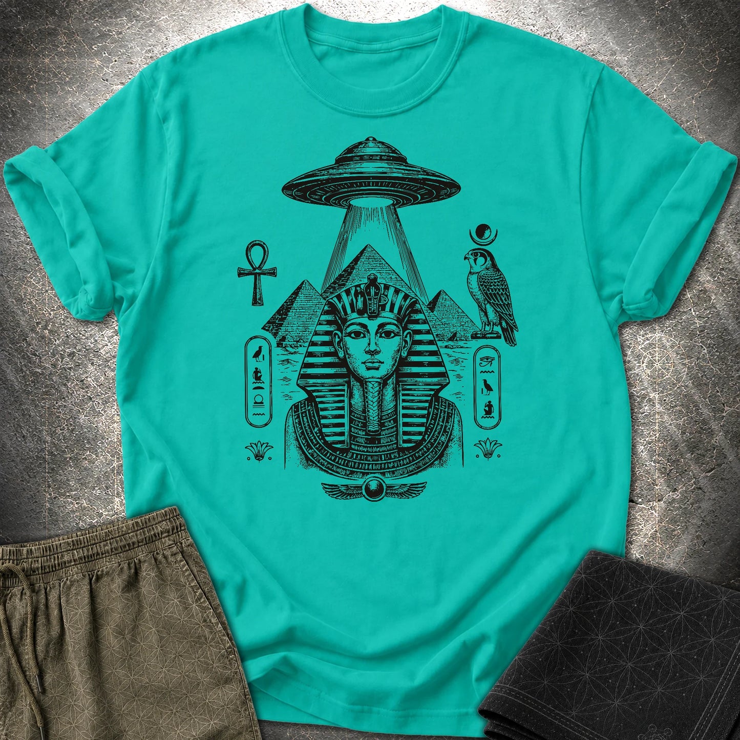Pharaoh Under the Alien Light - Pharaoh Under the Alien Light T-Shirt - Jade Dome