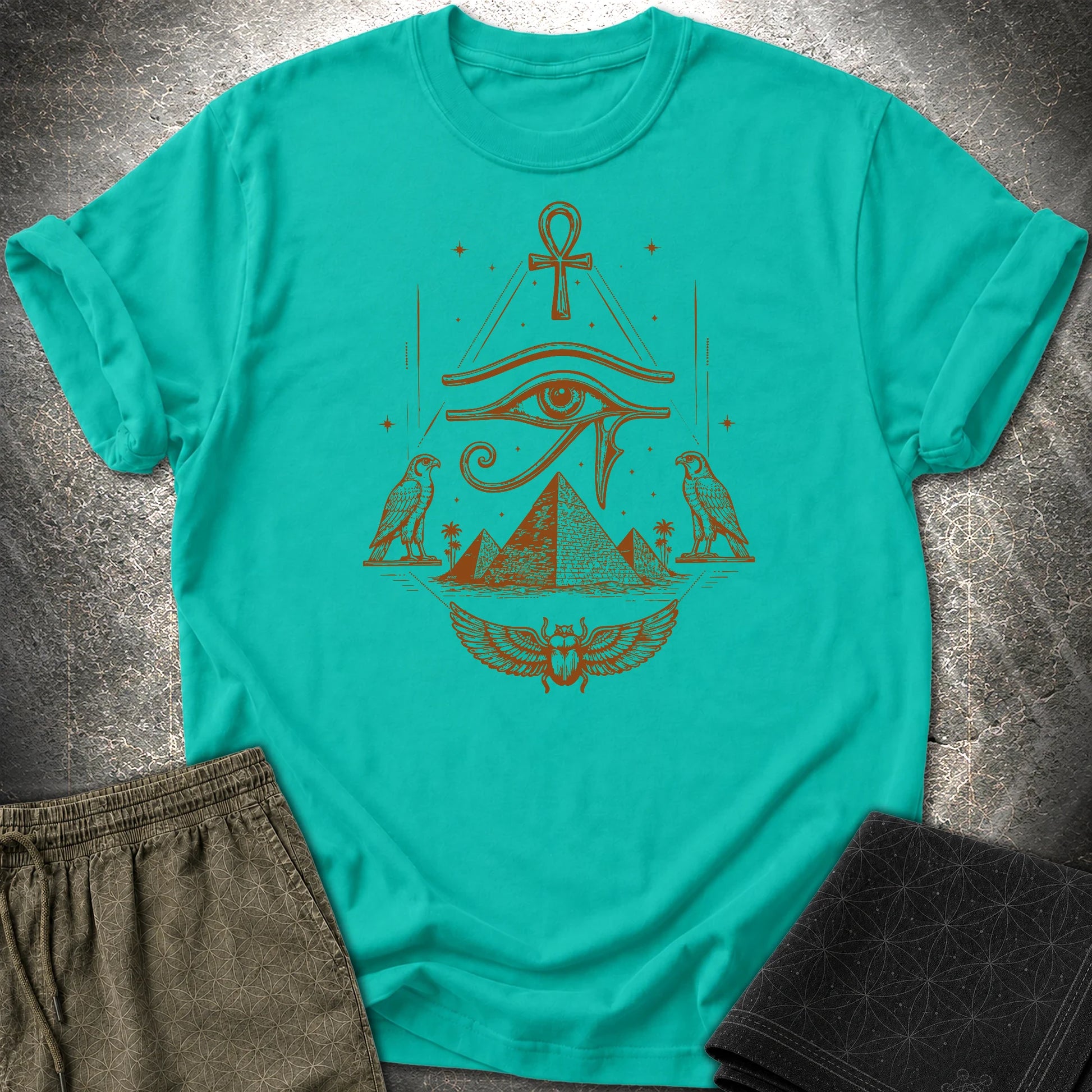 Eye Above the Ancient Pyramids - Eye Above the Ancient Pyramids T-Shirt - Jade Dome