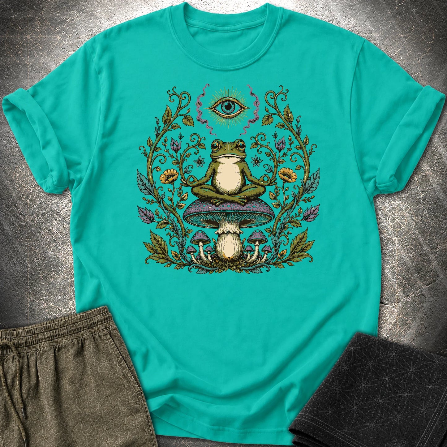 enlightened Frog - enlightened Frog T-Shirt - Jade Dome