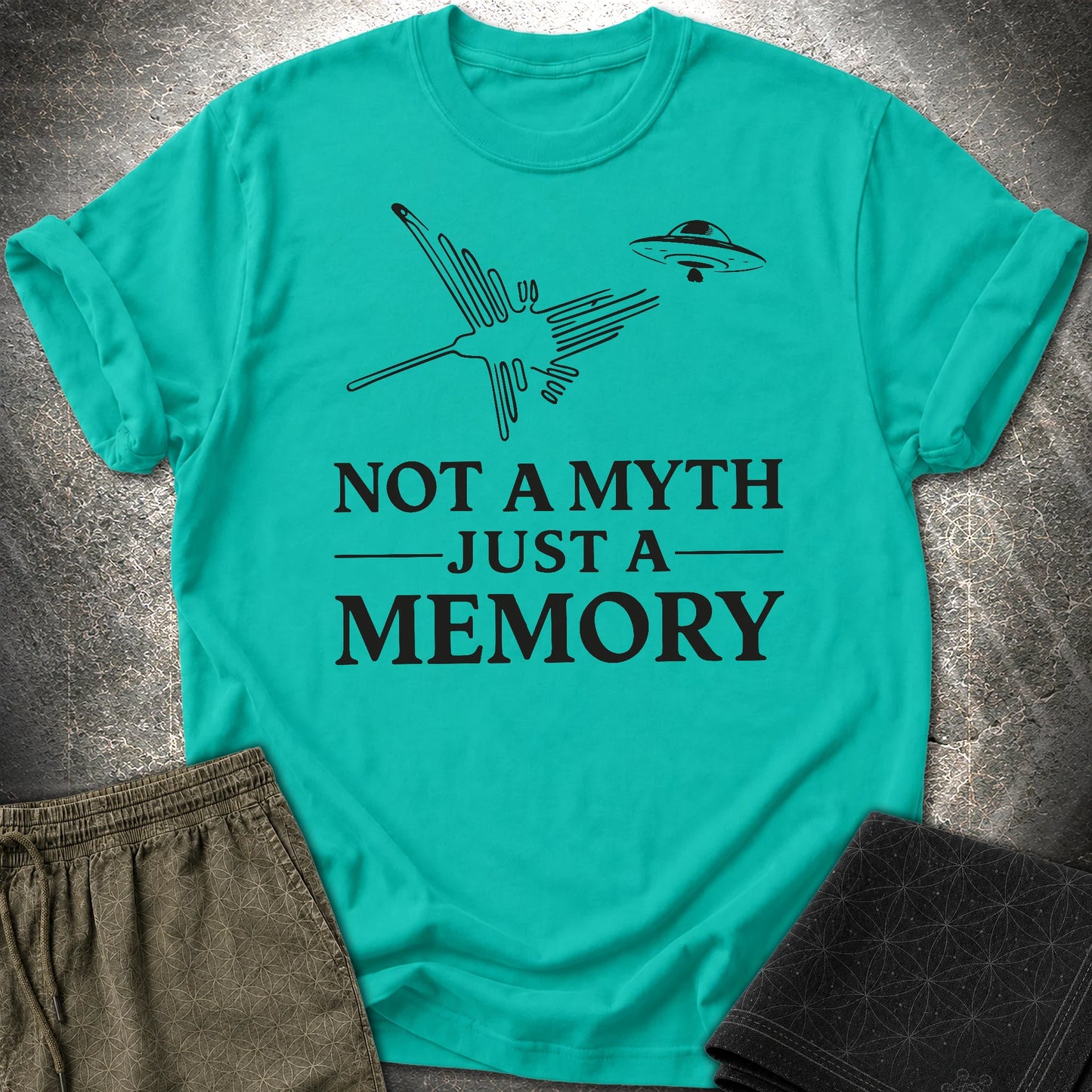 NOT MYTH JUST MEMORY Czarne - NOT MYTH JUST MEMORY Czarne T-Shirt - Jade Dome