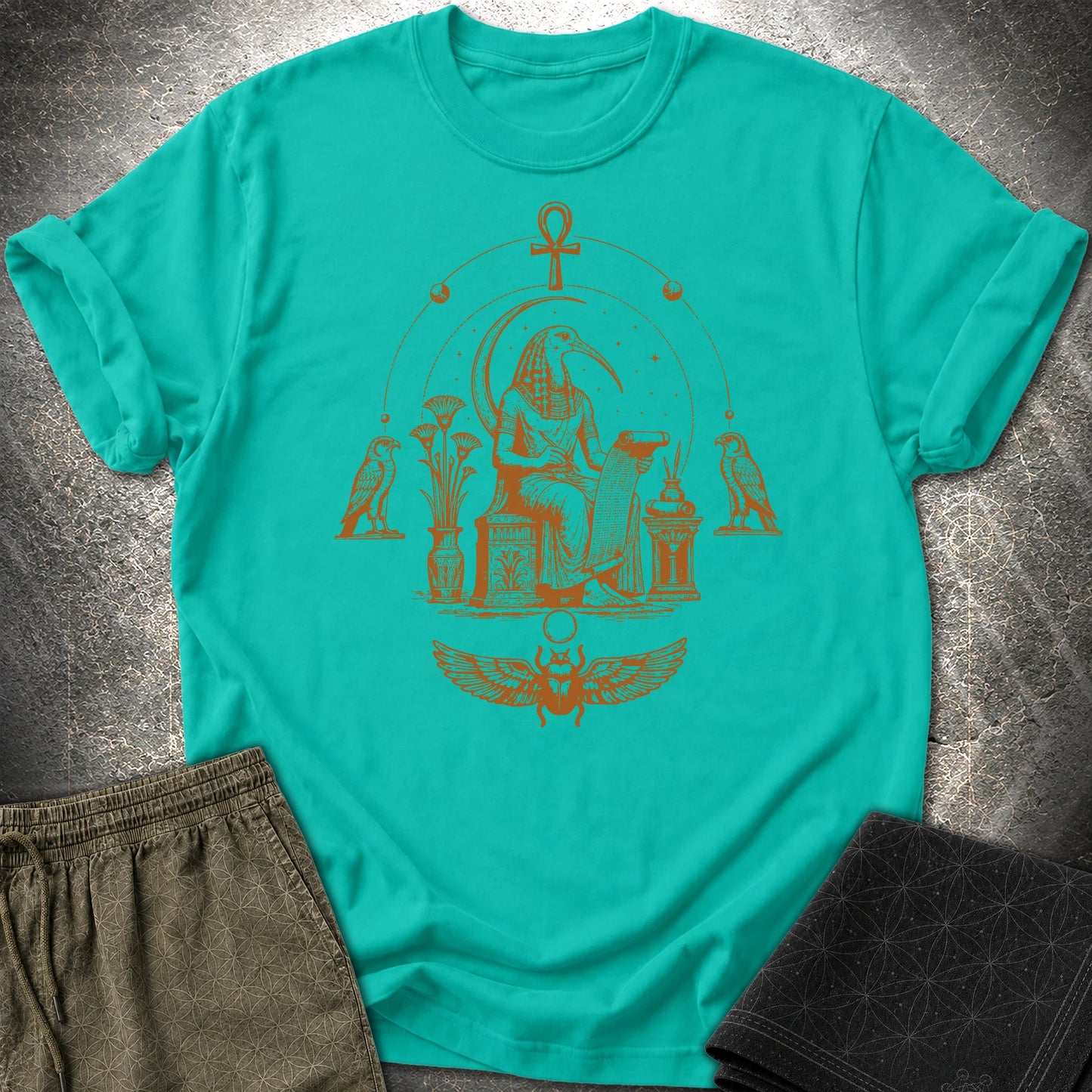 Ibis Scribe Beneath the Moon - Ibis Scribe Beneath the Moon T-Shirt - Jade Dome