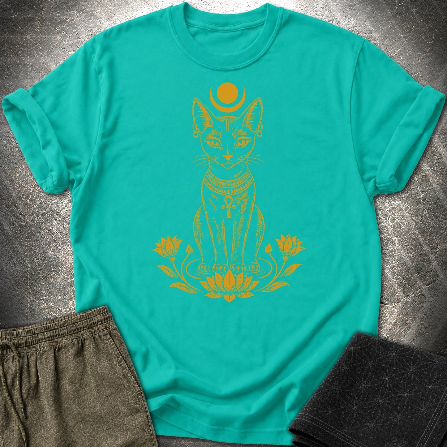 Sacred Cat of the Moon - Sacred Cat of the Moon T-Shirt - Jade Dome