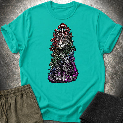 Trippy Mushroom Cat T-Shirt - Trippy Mushroom Cat T-Shirt - Jade Dome
