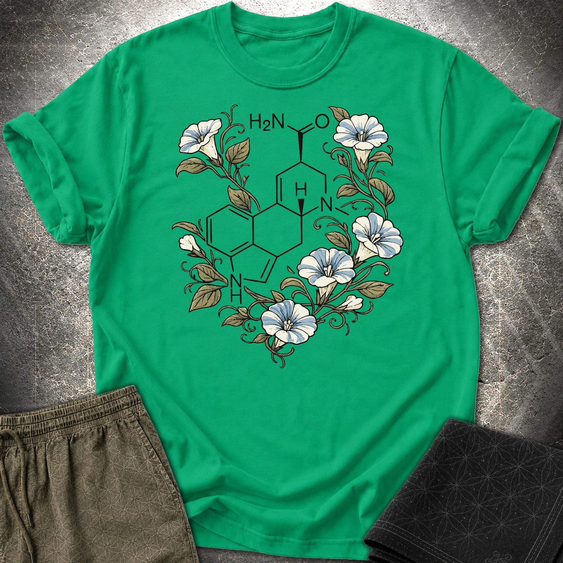 Morning Glory Molecule Color - Morning Glory Molecule Color T-Shirt - Kelly Green