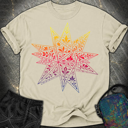 Colorful Stellated Dodecahedron - Colorful Stellated Dodecahedron Comfort T-Shirt - Khaki