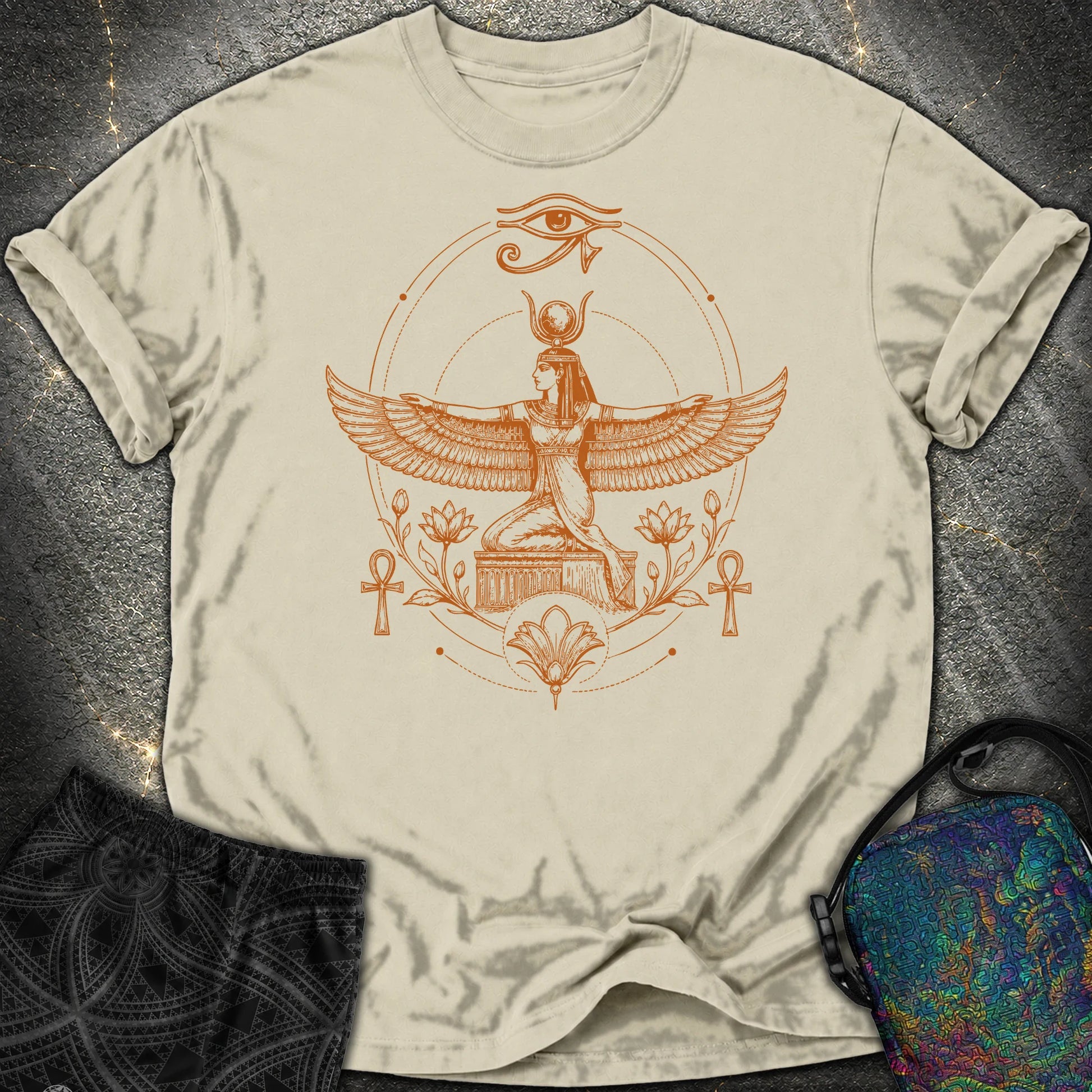 Winged Goddess of the Nile - Winged Goddess of the Nile Comfort T-Shirt - Khaki