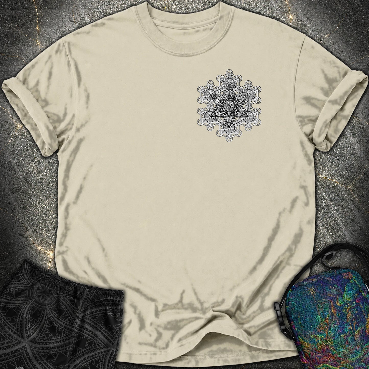 Metatron Fractal Star Comfort T-shirt - Metatron Fractal Star Comfort T-shirt - Khaki