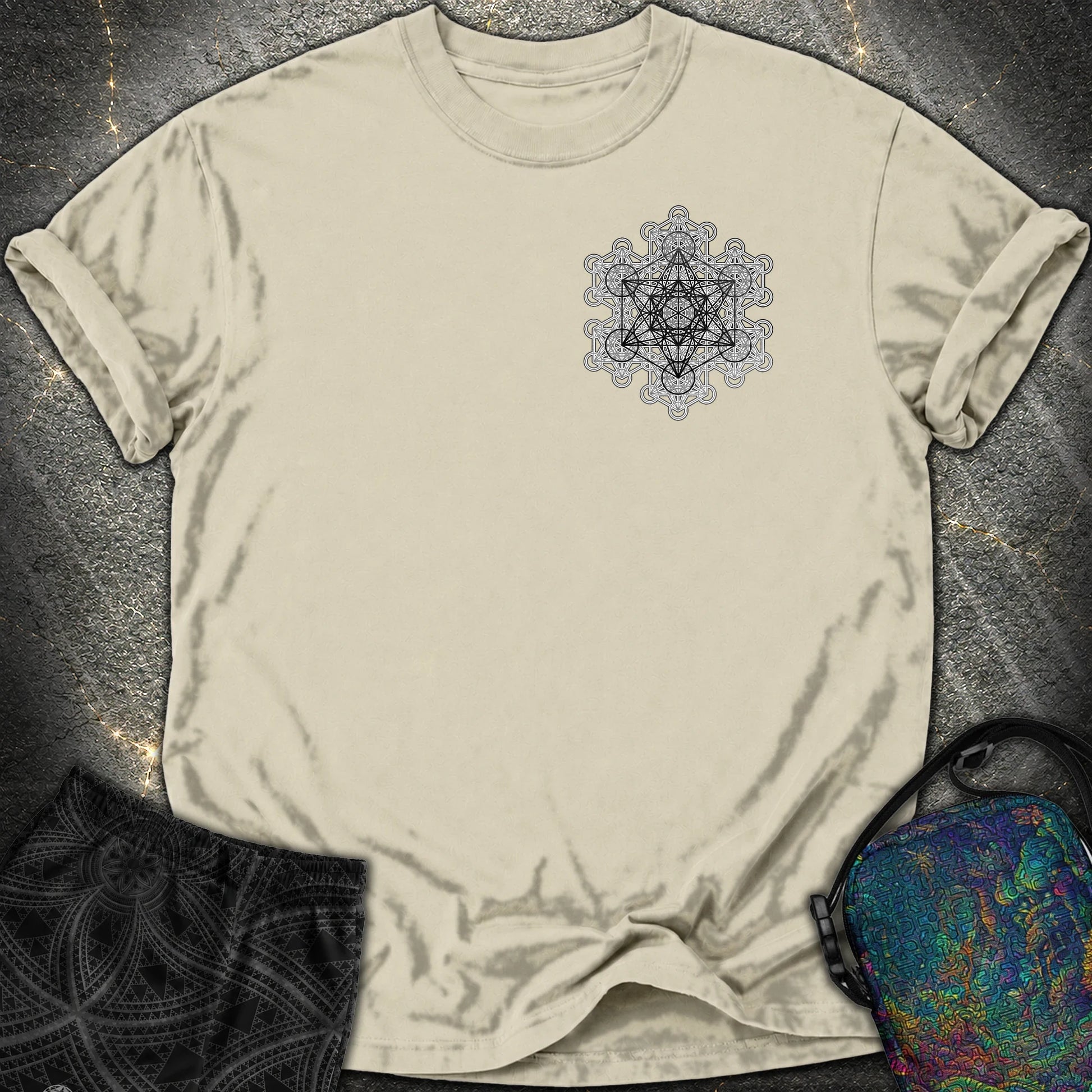 Metatron Fractal Star Comfort T-shirt - Metatron Fractal Star Comfort T-shirt - Khaki