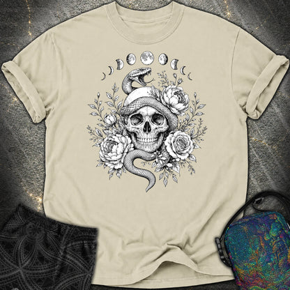 Skull Snake Moon Phases - Skull Snake Moon Phases Comfort T-Shirt - Khaki