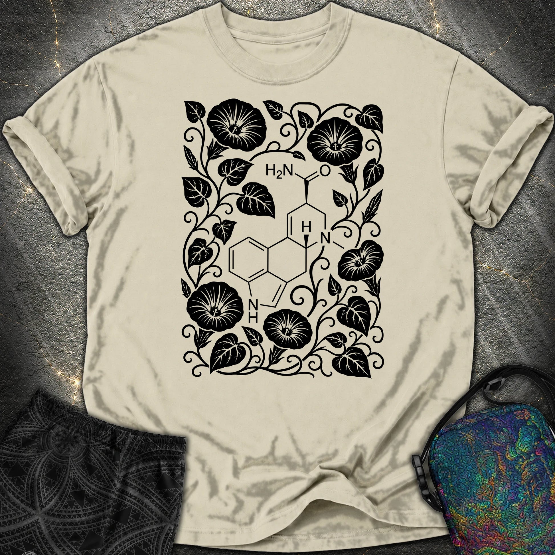 Morning Glory Molecule - Morning Glory Molecule Comfort T-Shirt - Khaki